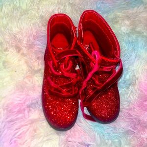 Red glitter boots